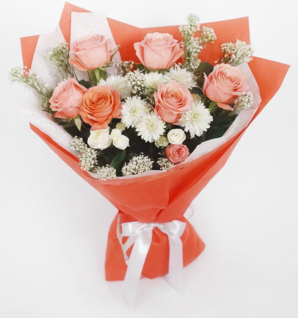 Ramo de rosas naranjas Floristería en Málaga