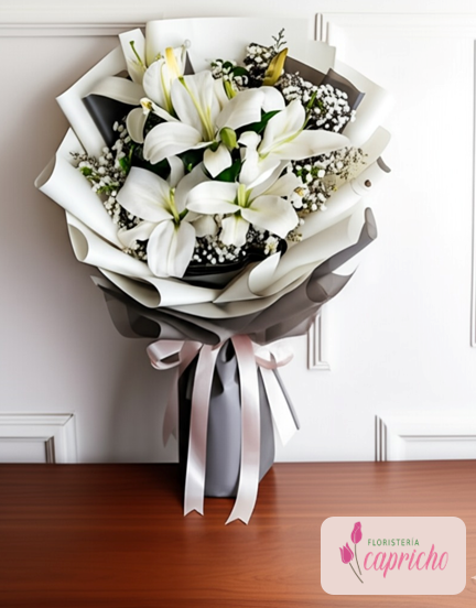 Ramo Lilium Blanco Floristería en Málaga