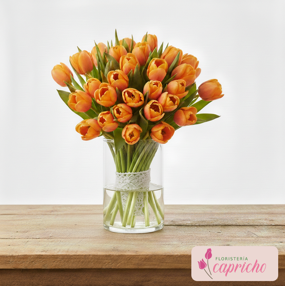 Ramo de Tulipanes Naranjas