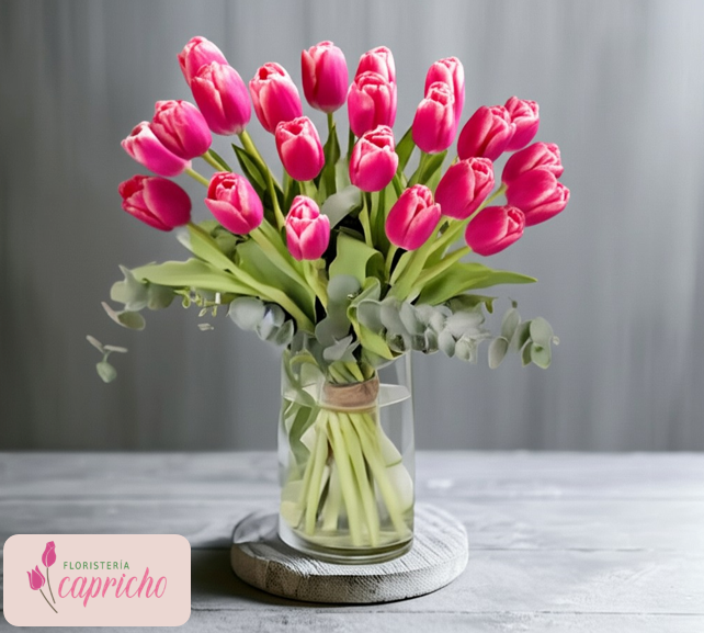 Ramo tulipanes rosas Floristería en Málaga