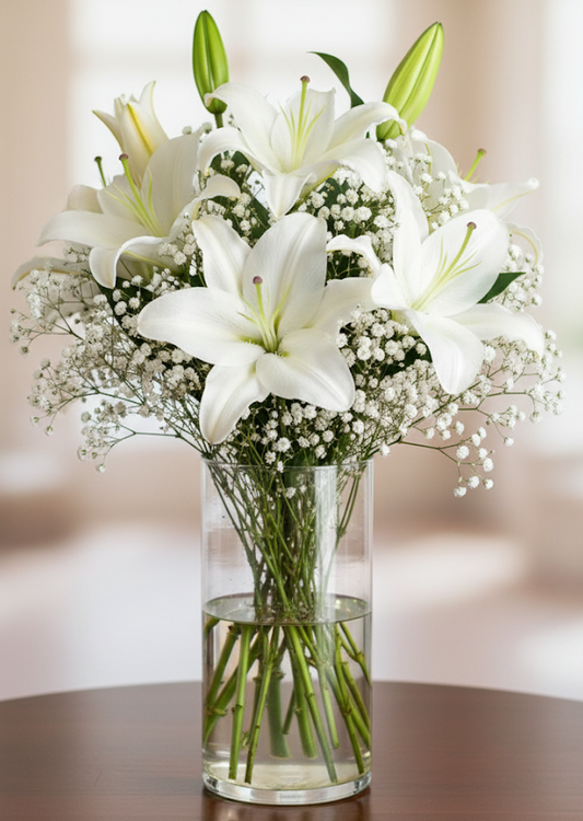 Bouquet of White Lilium